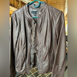 Brown leather jacket